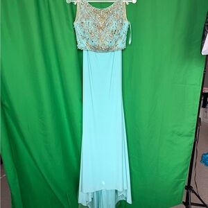 Elegant Sleeveless Aqua Dress